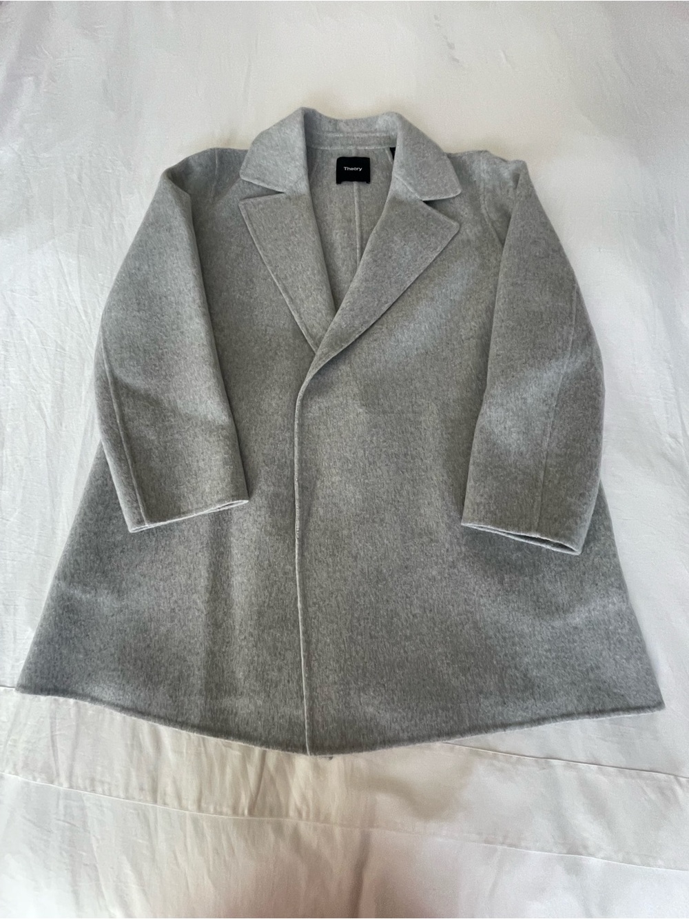 Theory Clairene Open Front Wool Cashmere Blend Jacket Blazer Grey - Picture 10 of 12